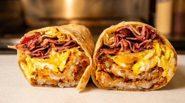 New York Breakfast Burrito.