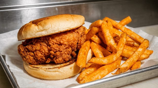 Original Chicken Sandwich with Fries.