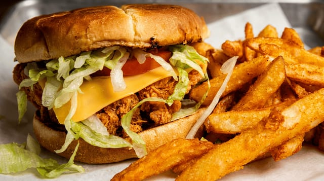 Deluxe Chicken Sandwich with Fries.