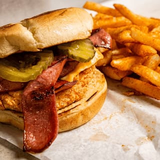 New Orleans Chicken Sandwich with Fries